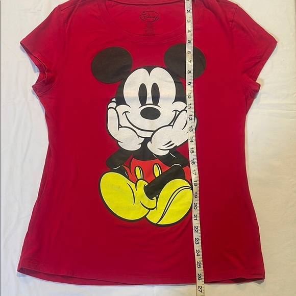Disney Red Graphic Mickey Mouse Fitted Short Sleeve Tee - Picture 4 of 6